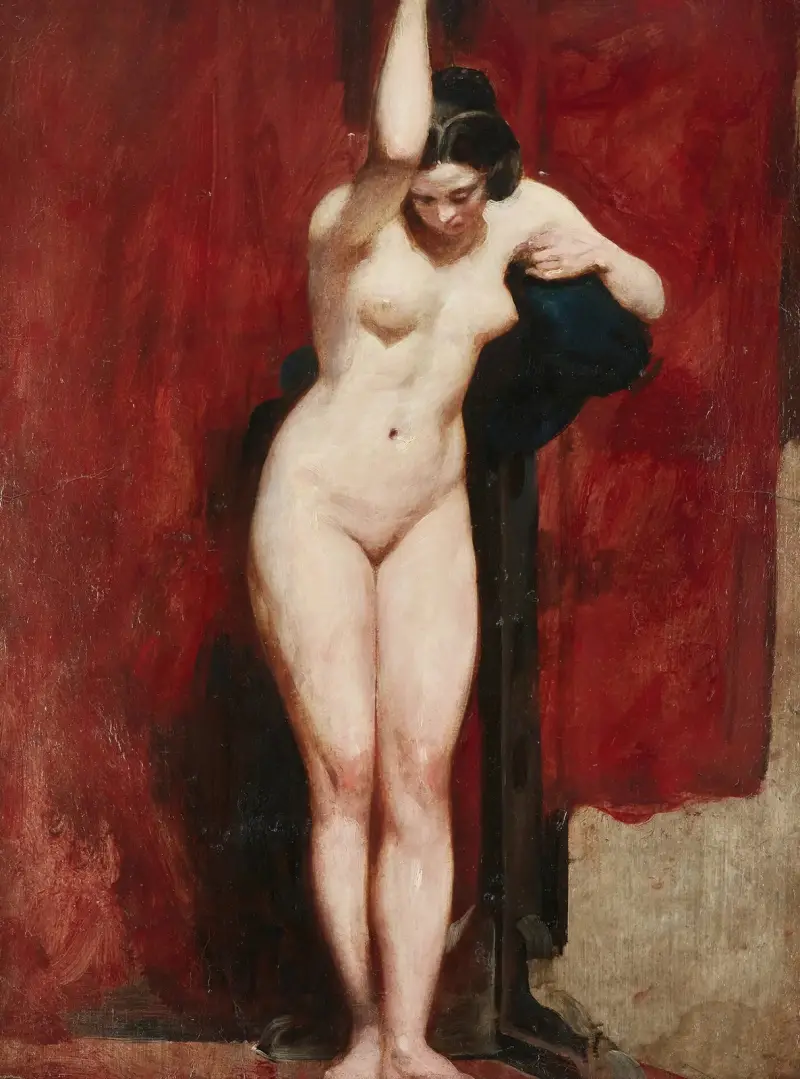 Stående akademisk nakenstudie av William Etty