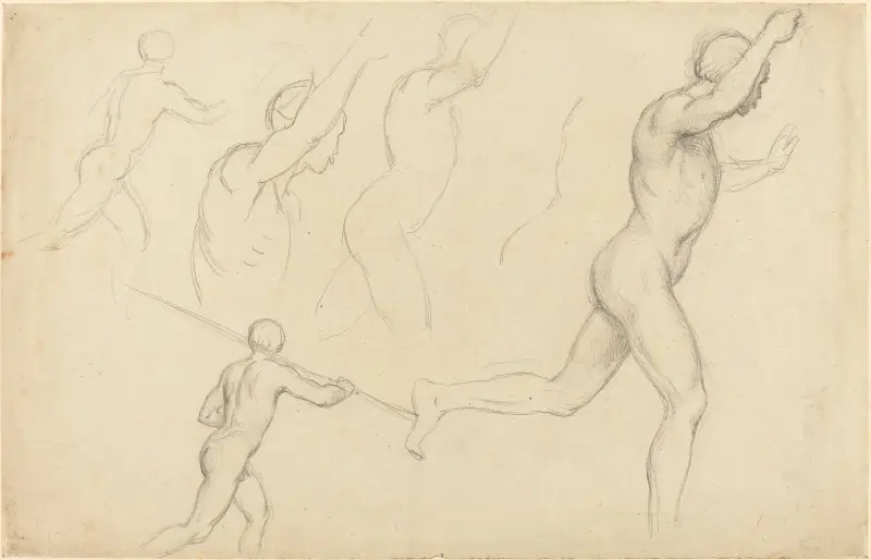 Studies of Men Running av William Etty