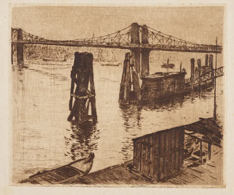 Battersea Bridge London av Alfred William Finch