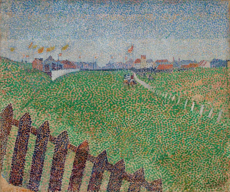 The Wellington Racecourse in Drizzle (Ostende) av Alfred William Finch
