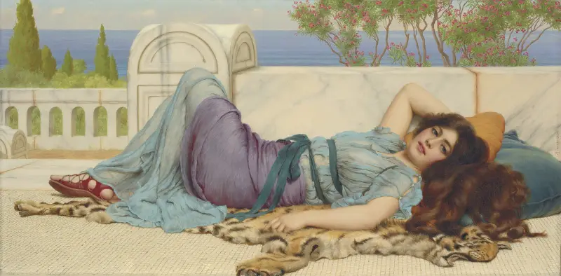 Skälm och vila av John William Godward