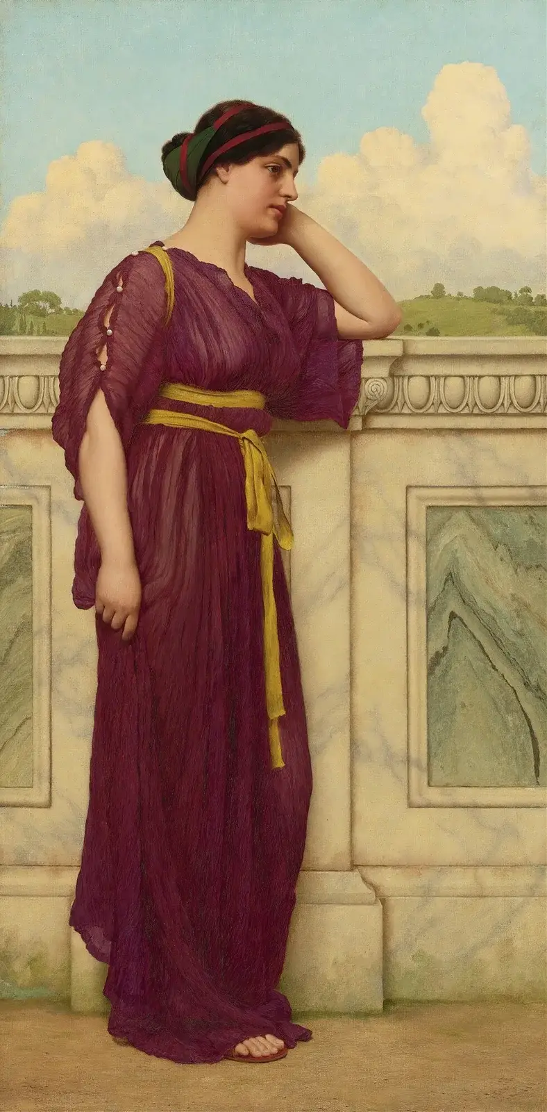Soft Falls The Eventide av John William Godward