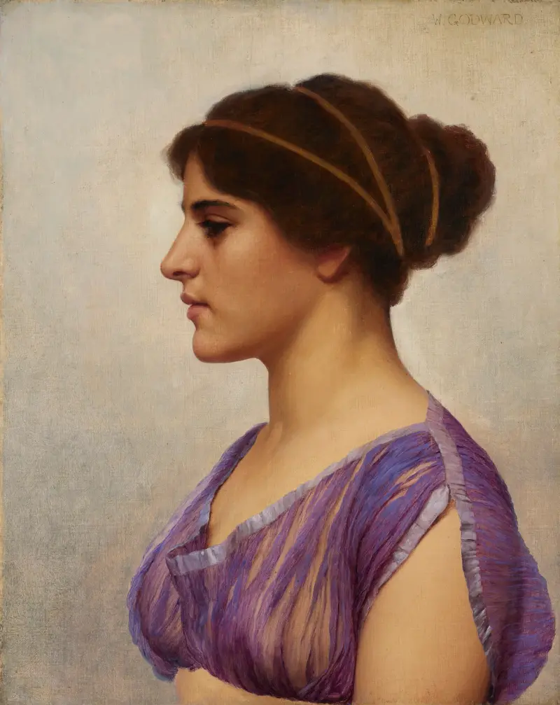 Studie av en klassisk skönhet av John William Godward