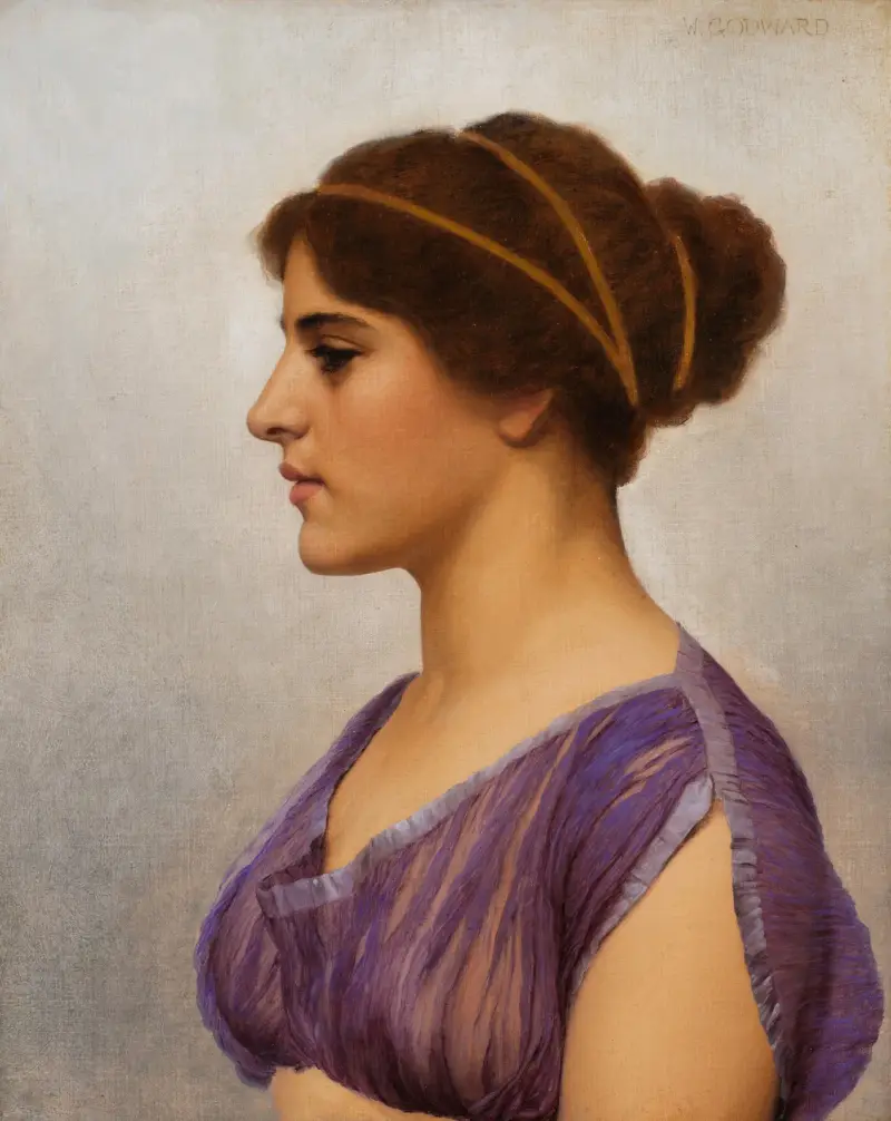 Studie av en klassisk skönhet av John William Godward
