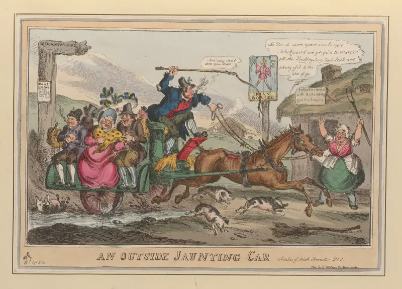 Ein Jaunting Car im Freien von William Heath