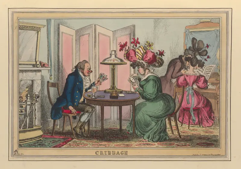 Cribbage, 1827 von William Heath