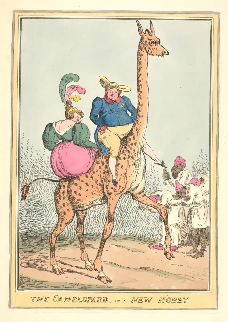 The camelopard, or a new hobby. av William Heath