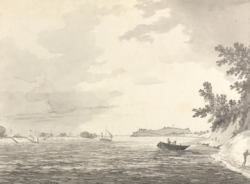 Original Drawings for Choix de Vues de L’Inde and Others Pl.10 av William Hodges