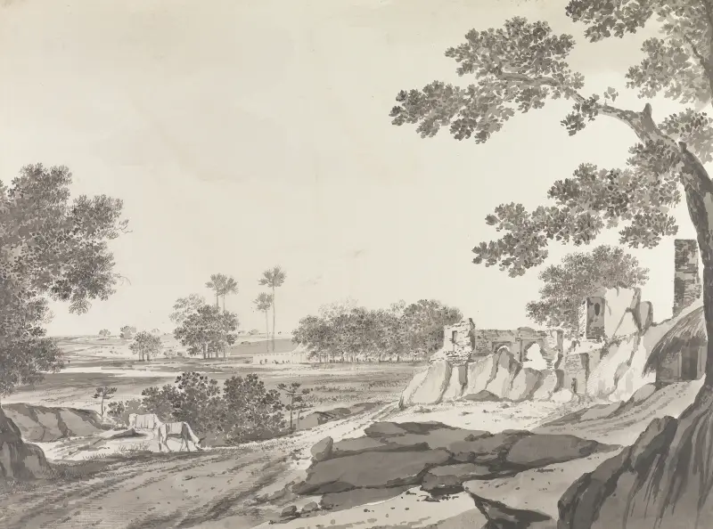 Original Drawings for Choix de Vues de L’Inde and Others Pl.35 av William Hodges