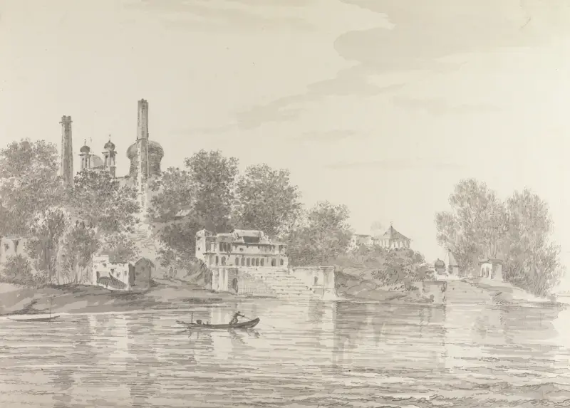 Originalteckningar till Choix de Vues de L'Inde med flera, pl. 39 av William Hodges