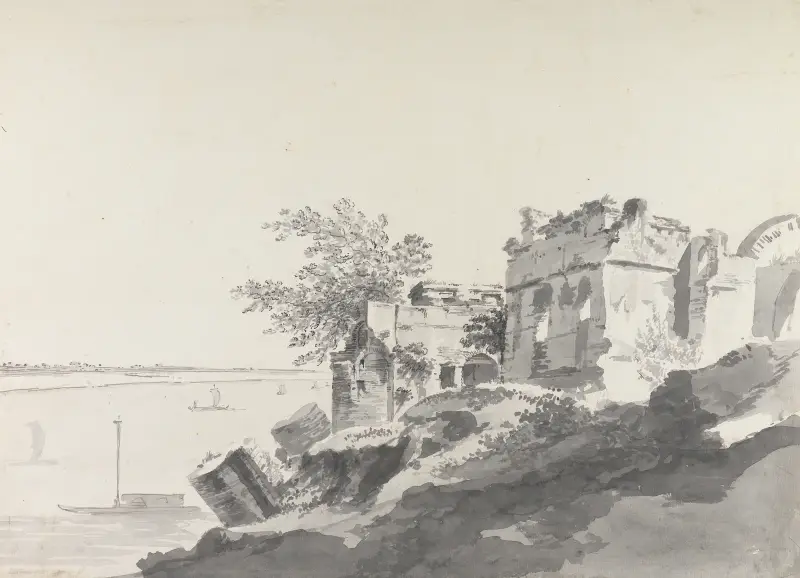 Originalzeichnungen für Choix de Vues de L’Inde und andere, Taf. 49 von William Hodges