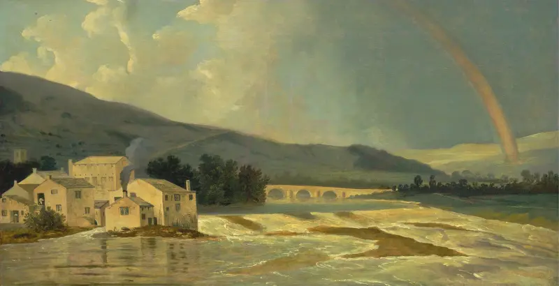 Otley Bridge on the River Wharfe av William Hodges