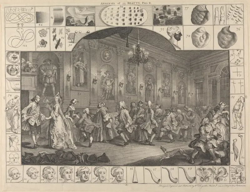 Analysis of Beauty, Plate II; A Country Dance von William Hogarth