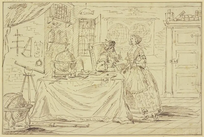 Eine Dame läßt sich von einem Astrologen wahrsagen von William Hogarth