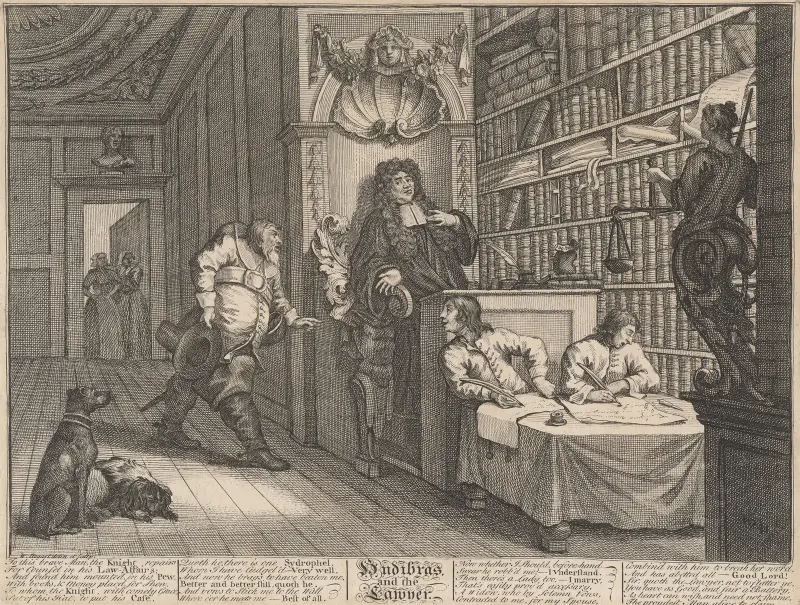 Hudibras och advokaten (nr 7) av William Hogarth