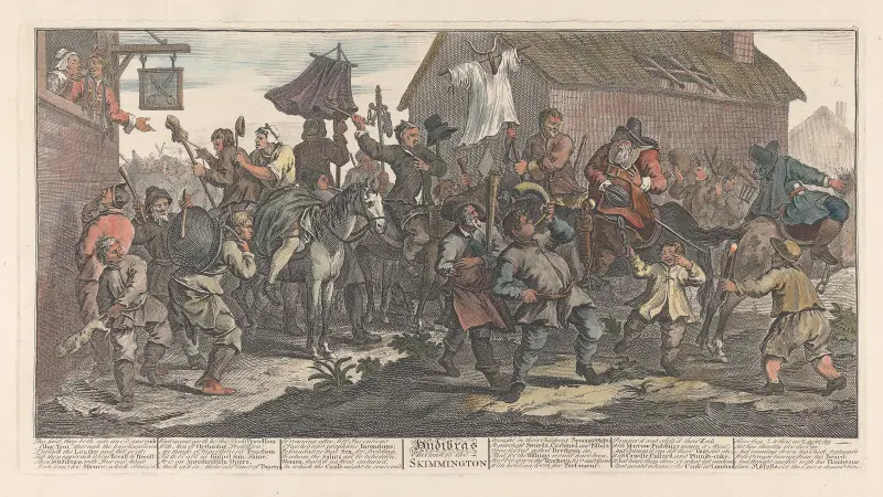 Large Illustrations to Samuel Butler’s Hudibras; Hudibras and the Skimmington (no.12) av William Hogarth