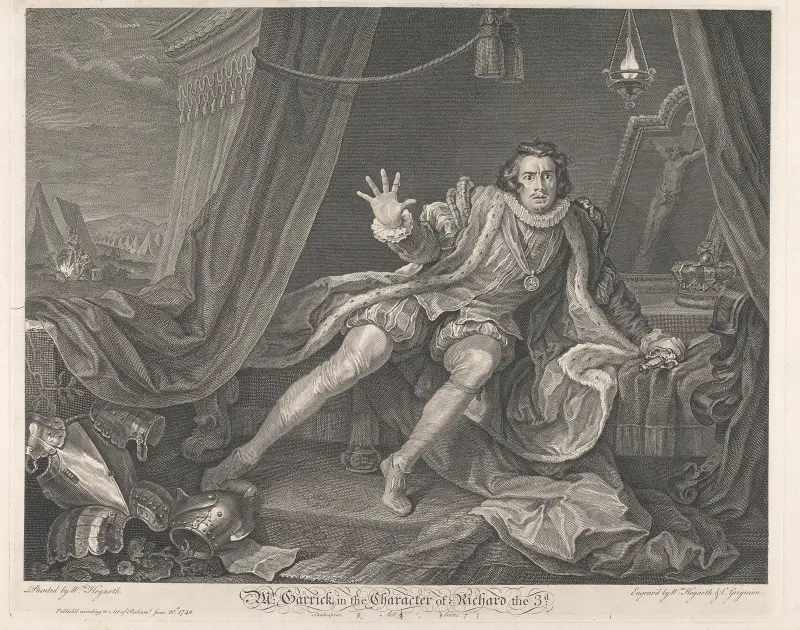 Mr. Garrick in the Character of Richard III av William Hogarth