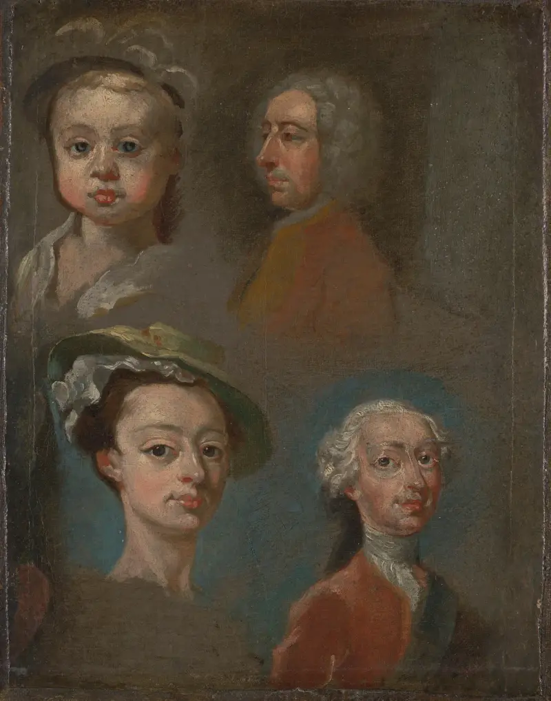 Studies of Heads av William Hogarth
