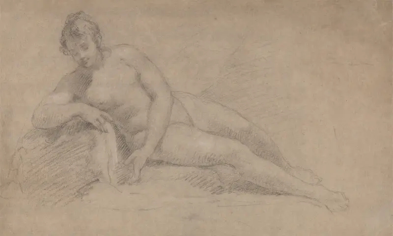 Studie av kvinnlig nakenfigur av William Hogarth
