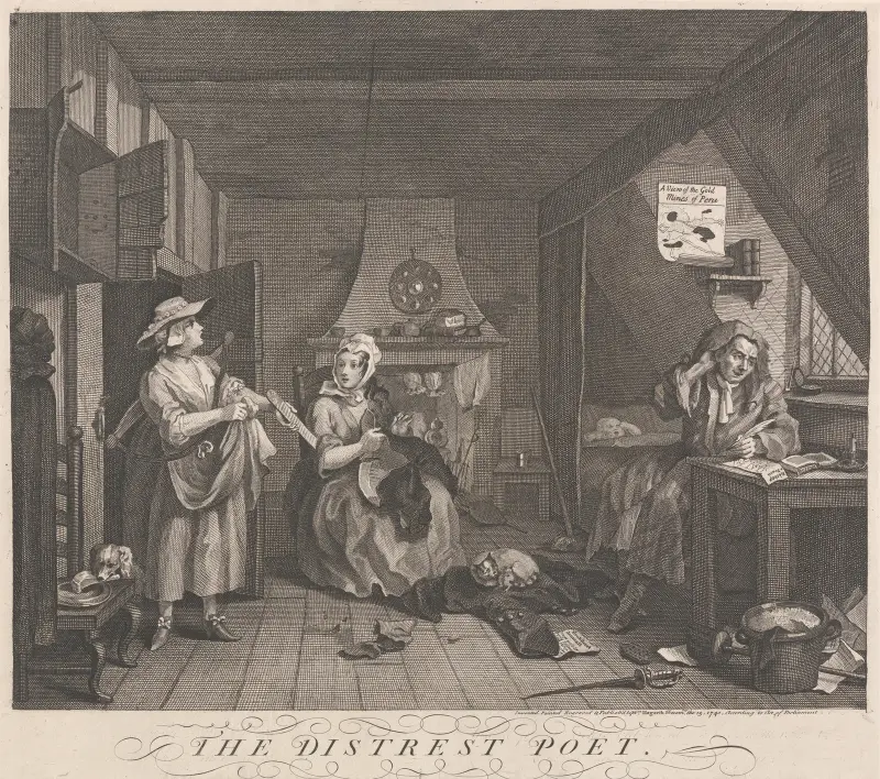 Der bedrängte Poet von William Hogarth