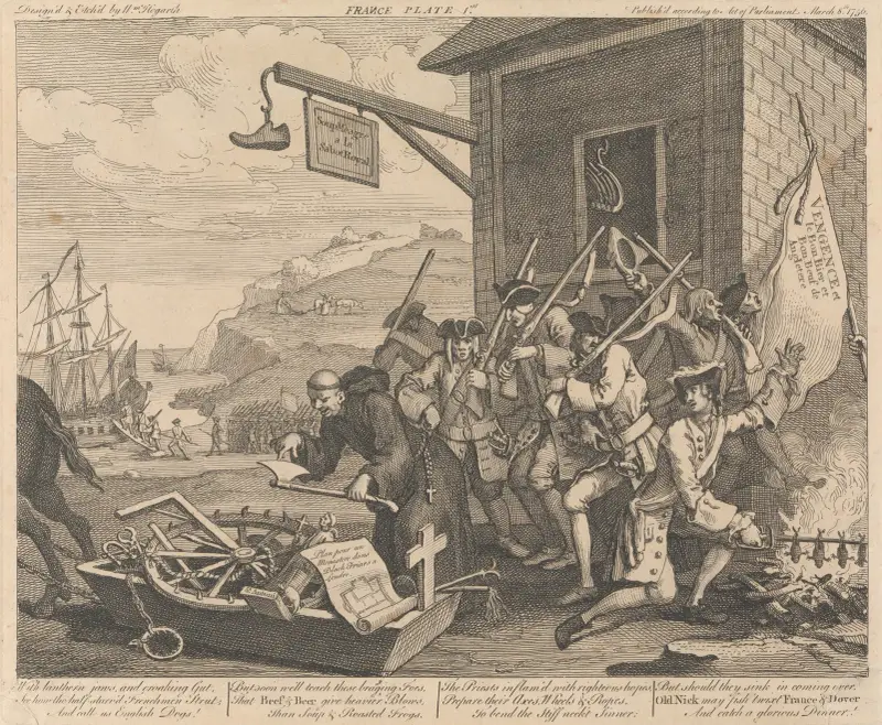 The Invasion, Plate I; France av William Hogarth