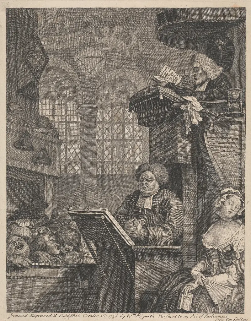 Śpiące zgromadzenie, William Hogarth
