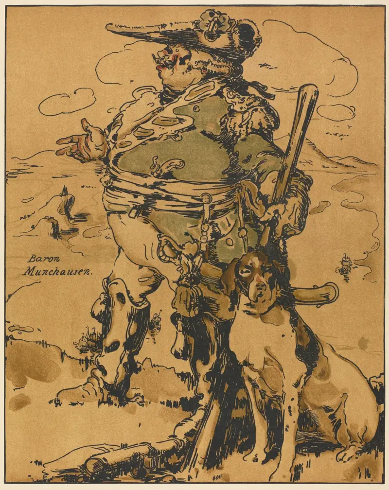 Karaktärer ur romantiken; Baron von Münchhausen av William Nicholson