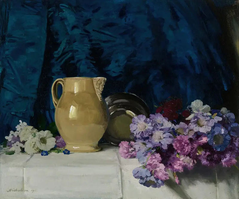 Scabious och en kanna av William Nicholson