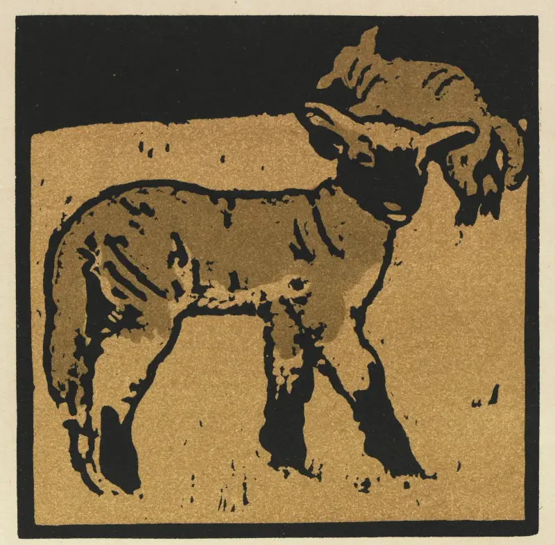 The Square Book of Animals; The Very Tame Lamb av William Nicholson