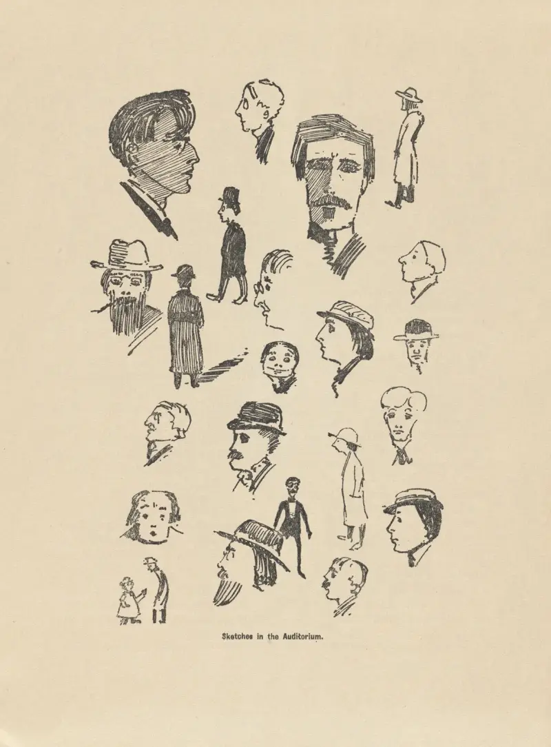 Sketches in the auditorium av William Orpen
