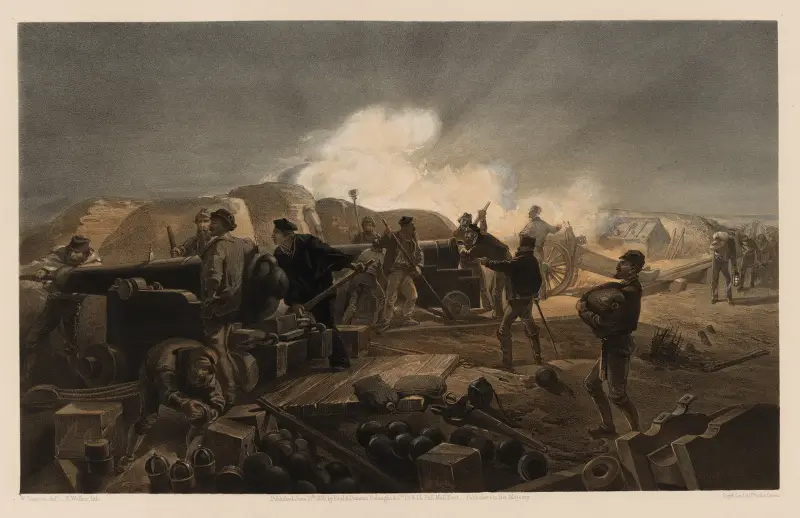 En het natt i batterierna av William Simpson