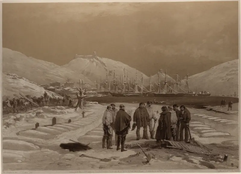 Gravar vid Balaklavas hamninlopp av William Simpson