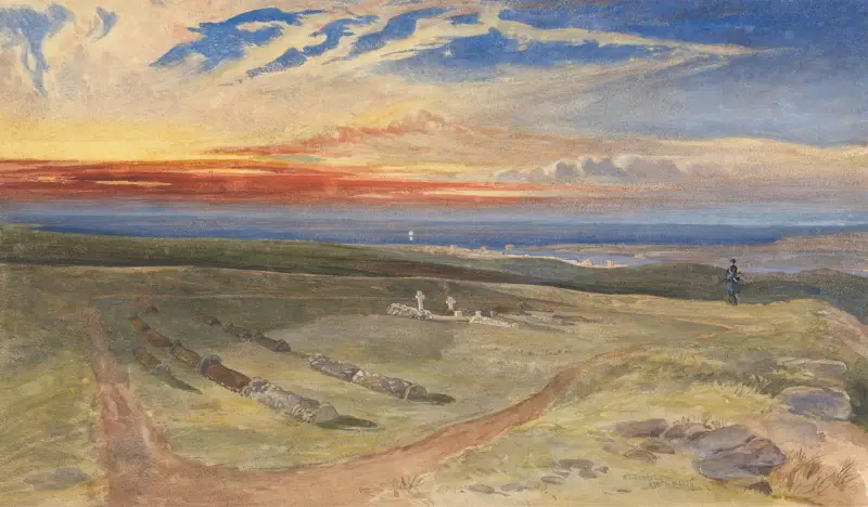 Officerarnas gravar i fortet på Cathcart's Hill av William Simpson