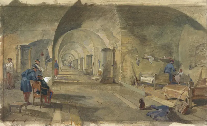 Interiör av Fort Nicholas, Sebastopol, Krim av William Simpson