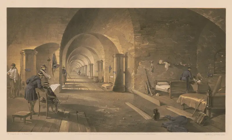 Interior of Fort Nicholas av William Simpson