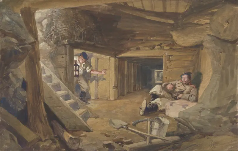 Mine in the Bastion du Mat, Sebastopol, Crimea av William Simpson