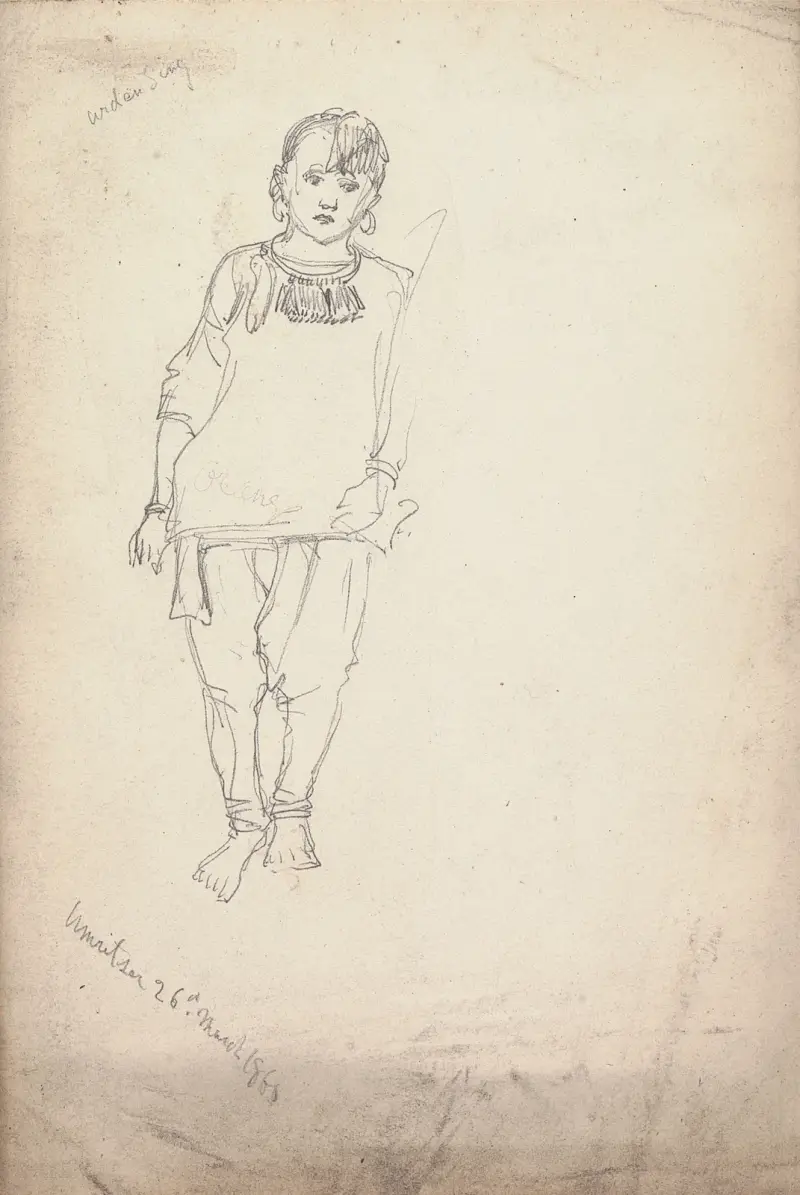 Skiss av en kvinna, Amritsar, 26 mars 1860 av William Simpson
