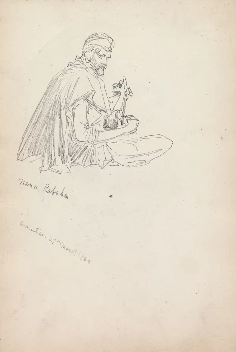 Studie av en rababi‑musiker, Amritsar av William Simpson