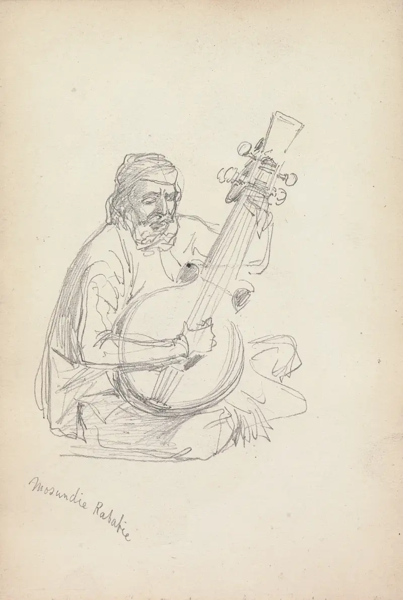 Studie av en rababimusiker av William Simpson