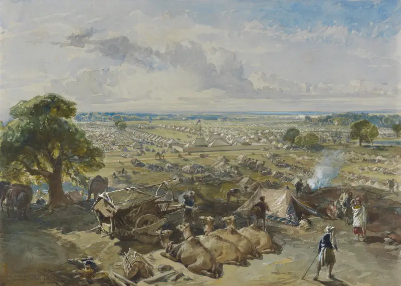Generalguvernörens och överbefälhavarens läger i Jalandhar, 1 februari 1860 av William Simpson