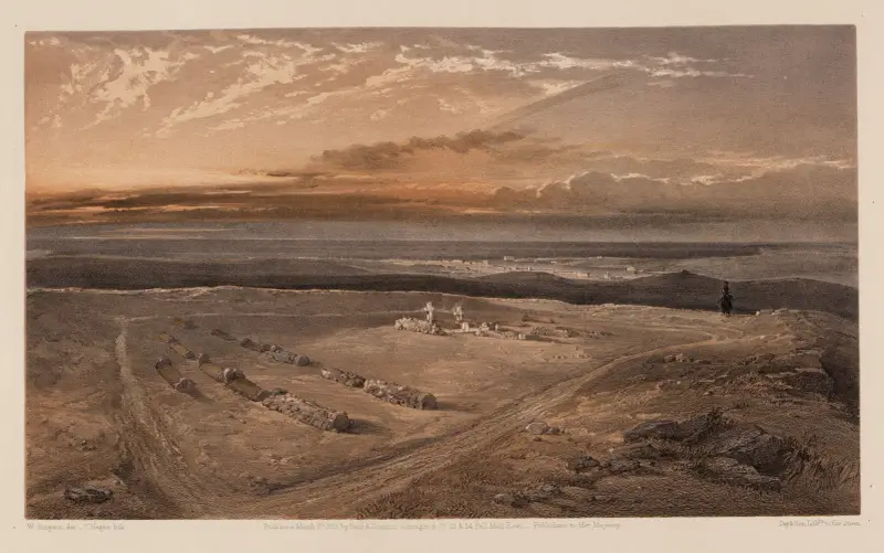 Die Gräber im Fort auf dem Cathcart's Hill – der Offiziere der 4. Division, die bei Inkerman fielen, 1855 von William Simpson