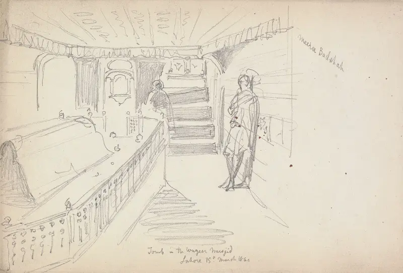 Grav i Wazir Masjid, Lahore, 15 mars 1860 av William Simpson
