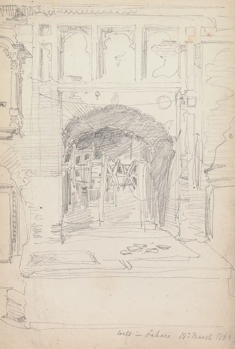 Brunnen in Lahore, 18. März 1860 von William Simpson