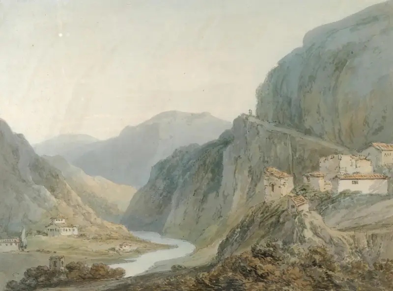 Uppstigning till Ternis kaskad av Joseph Mallord William Turner