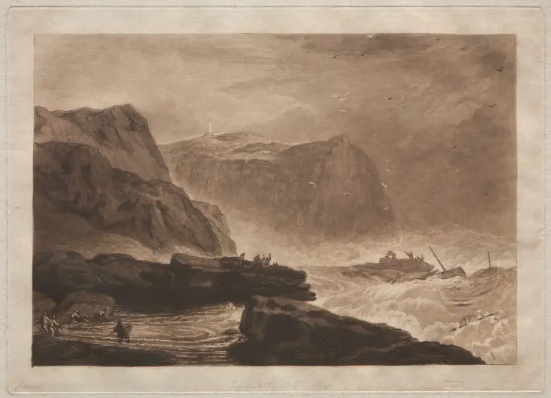 Coast of Yorkshire, near Whitby av Joseph Mallord William Turner