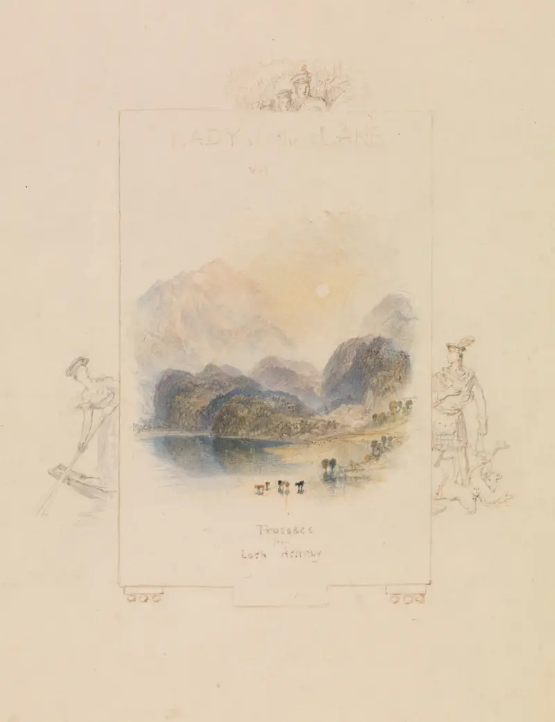 Design for an Illustration for Walter Scott’s ‘Lady of the Lake’, Loch Achray av Joseph Mallord William Turner