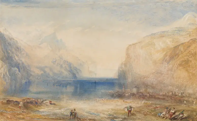 Fluelen – Morgen (mit Blick auf den See) von Joseph Mallord William Turner
