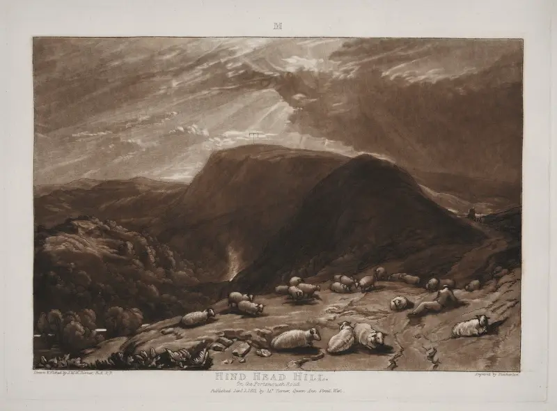 Hind Head Hill on the Portsmouth Road av Joseph Mallord William Turner