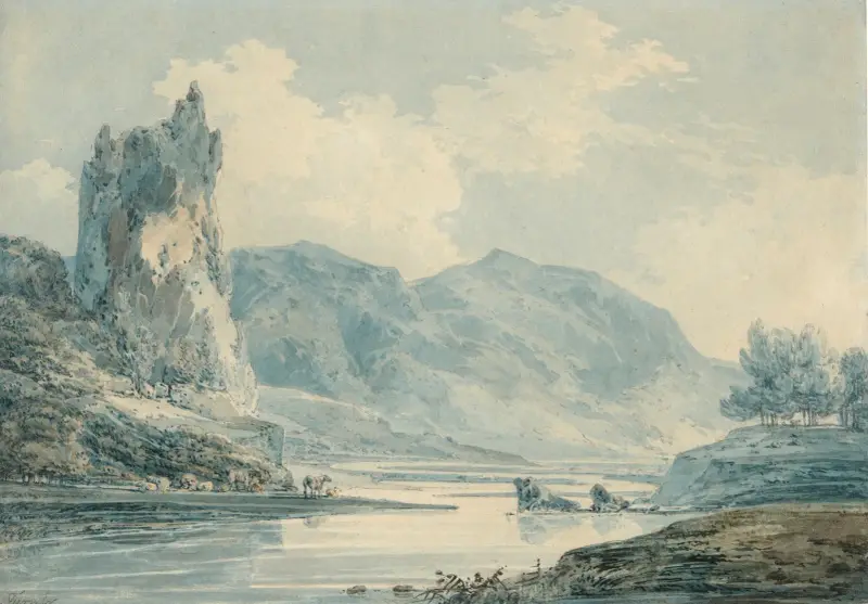 Ilam Rock, Dovedale, Derbyshire av Joseph Mallord William Turner