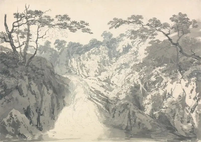 Krajina s vodopádem, Joseph Mallord William Turner